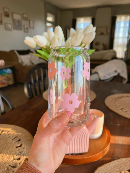 Retro Flower Glass Pink